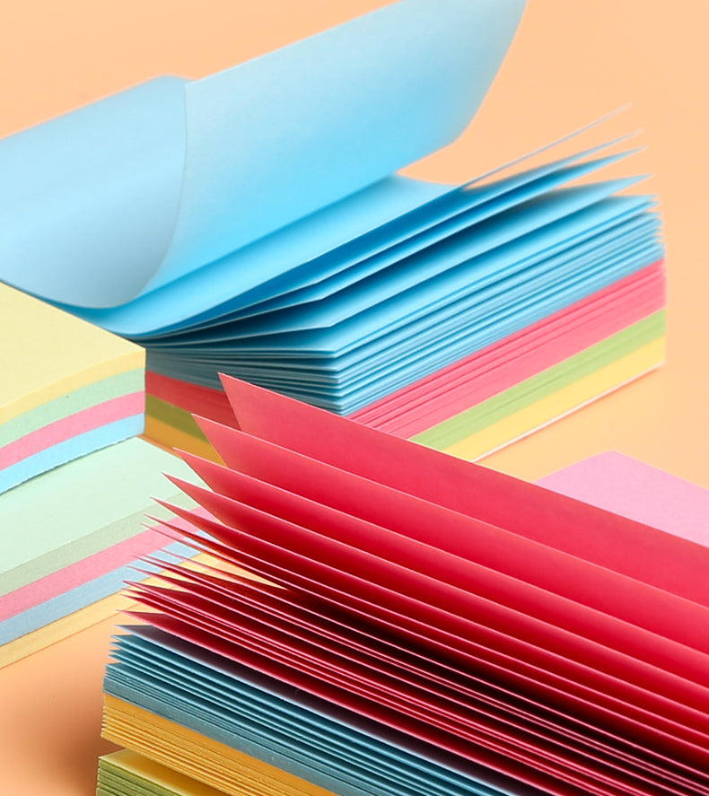 100 sheers/pack Sticky Notes Bright yellow and colorful Self-Stick Pads 3x3in Paper stationery school office