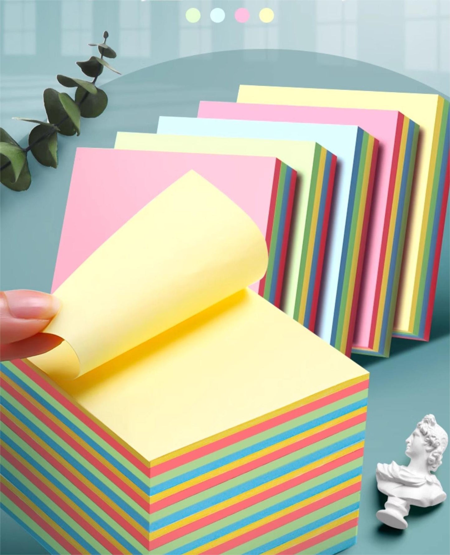 100 sheers/pack Sticky Notes Bright yellow and colorful Self-Stick Pads 3x3in Paper stationery school office