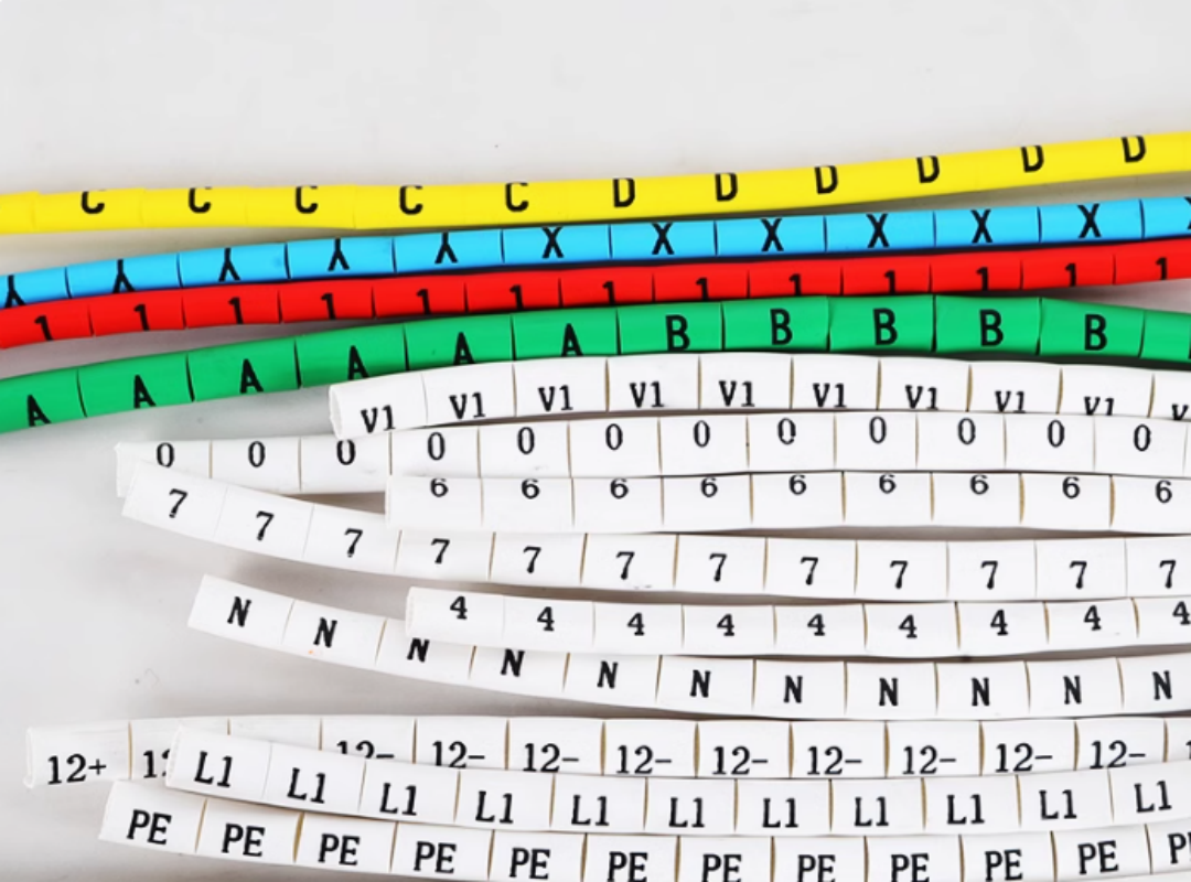 1000pcs/set print Cable Markers 2.5-6mm² Letter number 0-9 Circle Cable Wire DIY