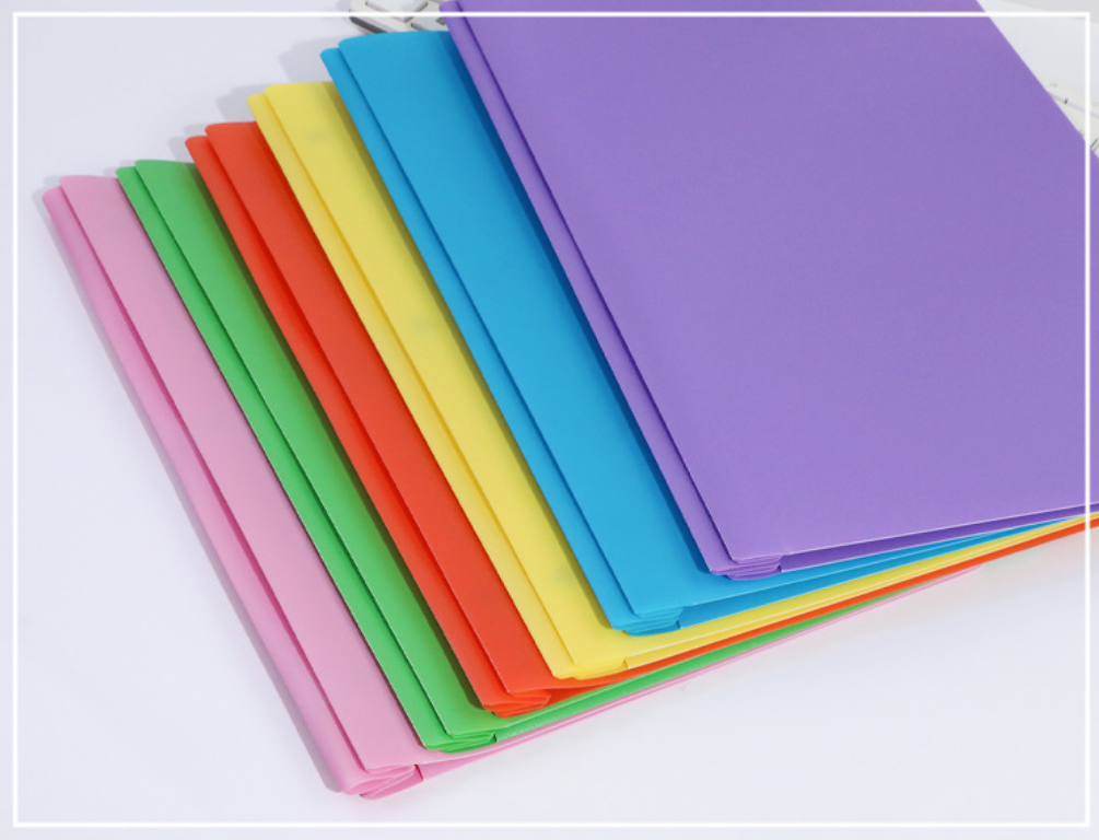 Duotang 9Pcs/set Two Pocket Folder 9Colors Plastic File Folders for document school