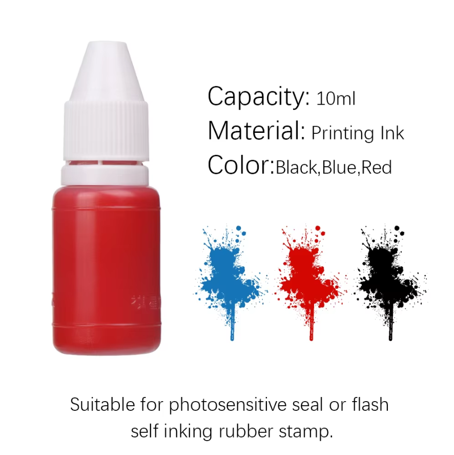 2Pcs 10ml stamp oil ink Office School Supplies Flash Refill Photosensitive Seal