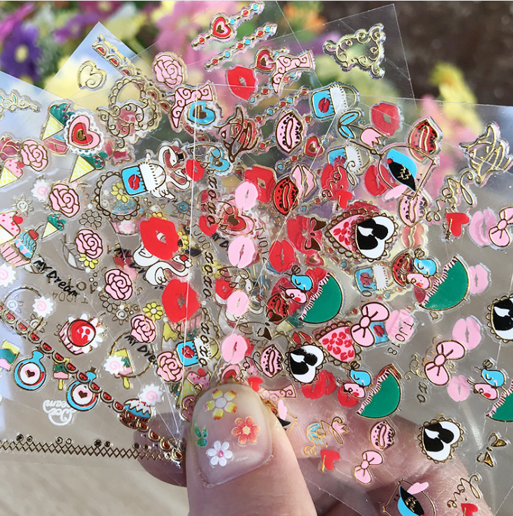 50Sheets Nail Art Stickers Nail Decals party Xmas 3D Self-adhesive Maniucre DIY