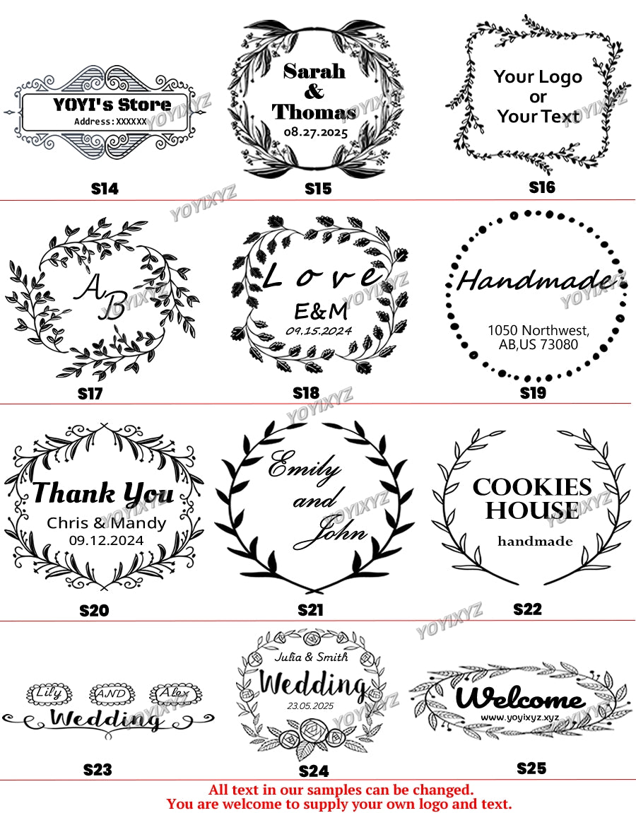 Personalized Stamp Custom stamps Self Inking handmade Wedding Address logo bakery round rectangle