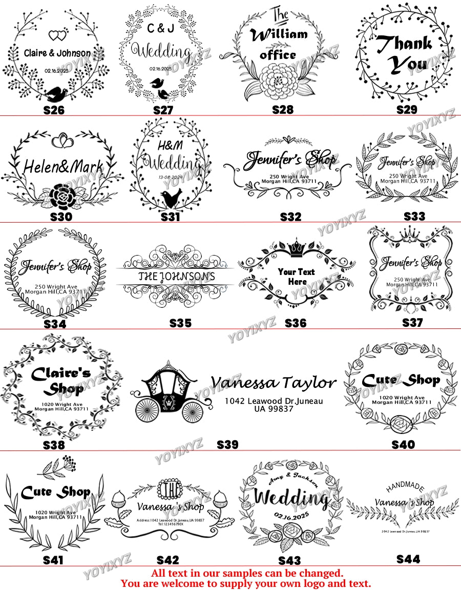 Personalized Stamp Custom stamps Self Inking handmade Wedding Address logo bakery round rectangle
