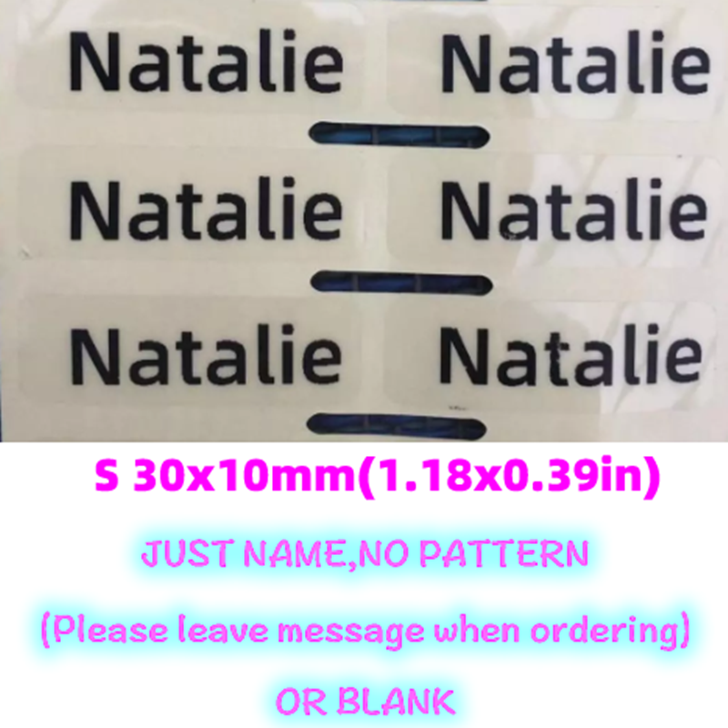 90pcs 30x10mm clear Name stickers Transparent Sticker 1.18x0.39in Custom for Manicure