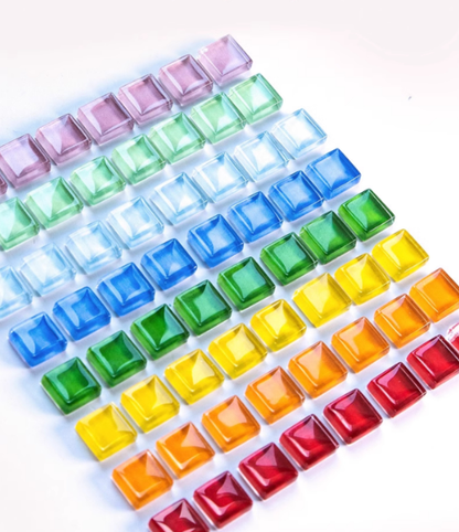 300g 0.39in Colorful Square Mosaic Tiles Glitter Assorted 1cm Artwork Home Decor