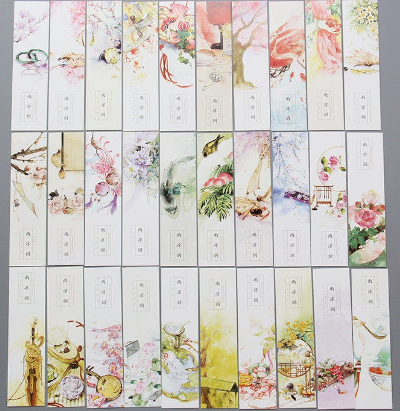 10pcs brand new Paper Bookmarks Chinese Ancient theme painting Card random color