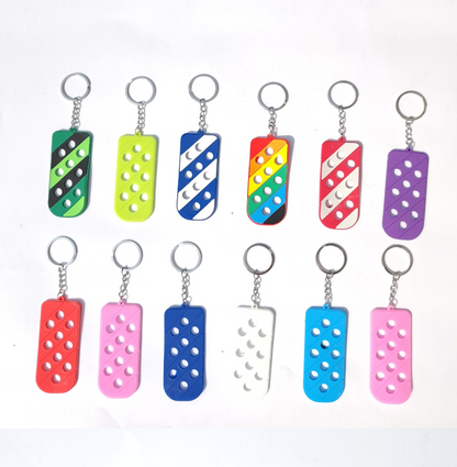 25pcs/Set Random Mix Plastic Shoe Charms Crocs Keychains PVC Key Chain with Hole