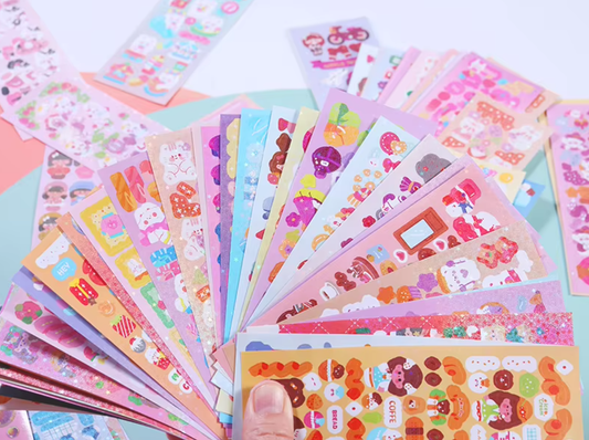 10sheets Laser Goo Card Stickers cute Korean Ins Sticker DIY Decor Scrapbooking