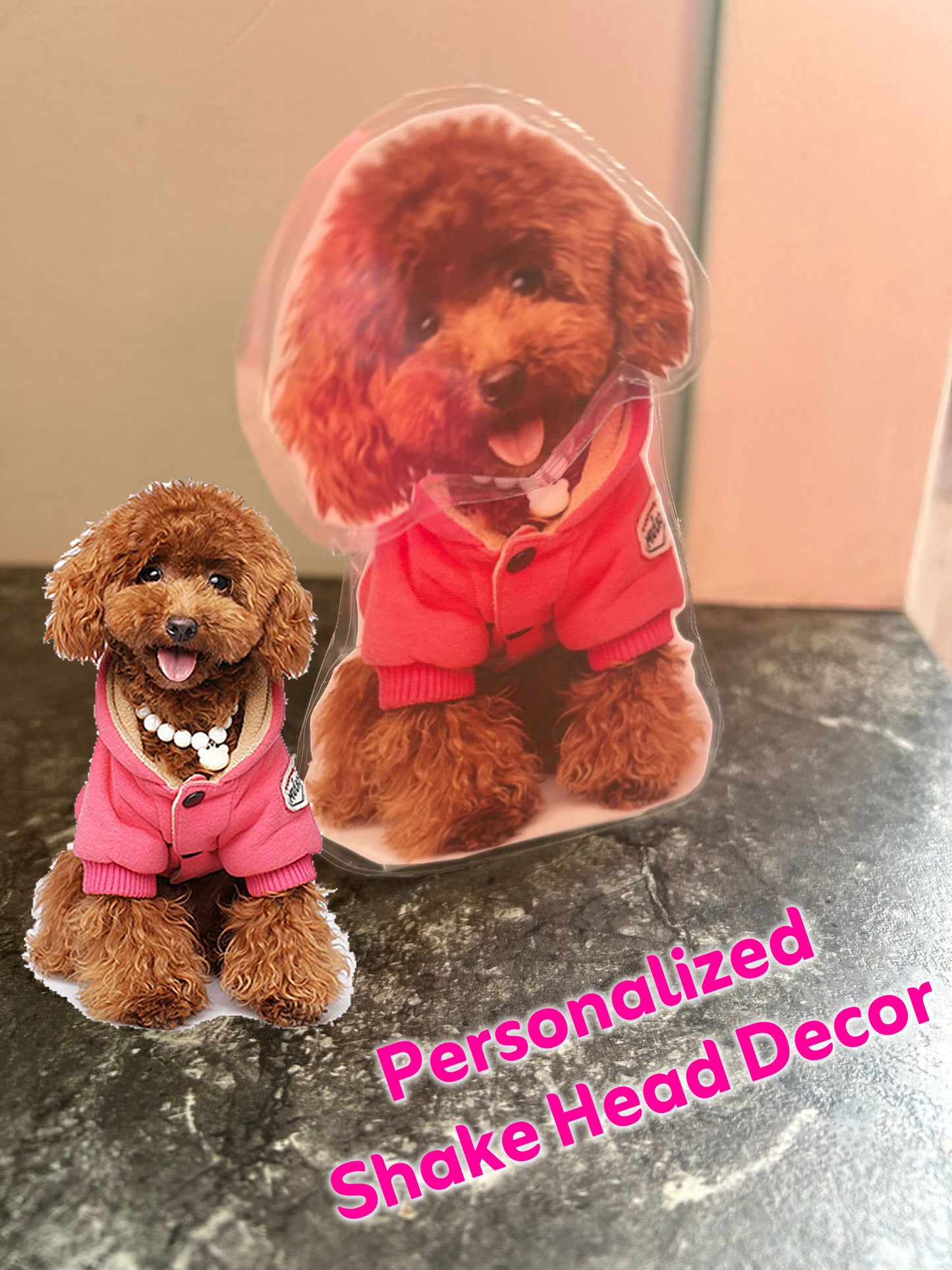 personalized Shake head pet decor plastic Car home decoration solar battery dual purpose