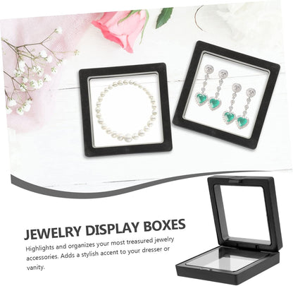 10pcs 9cm square 3D Floating Jewelry Coin Display medallions Box PE Film Jewelry