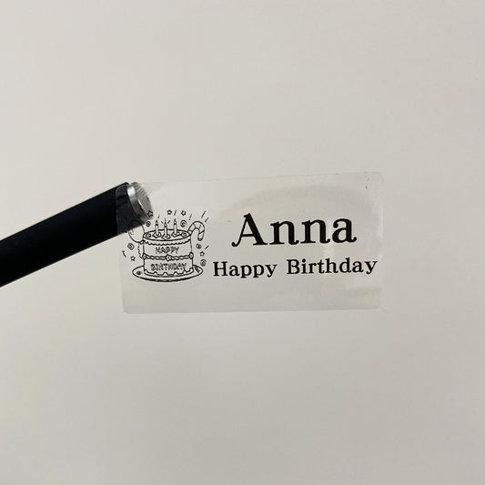 50pcs 50X25mm Name stickers Transparent Sticker 1.96x0.98in Customize logo clear kid personalized label