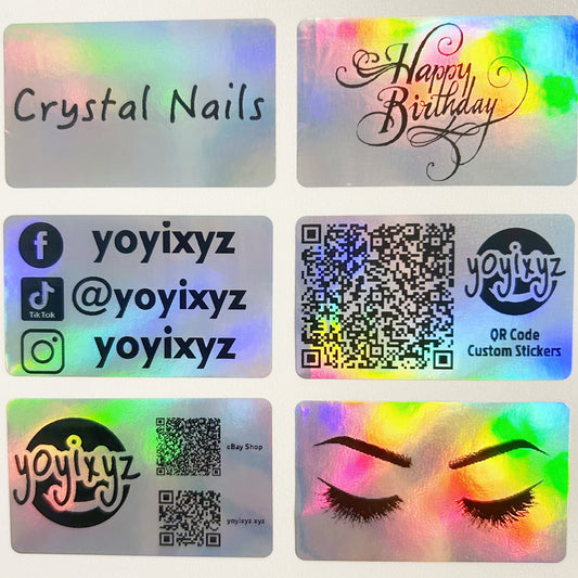 different sizes Holographic stationery sticker Laser Personalized Stickers DIY label logo tag back to school