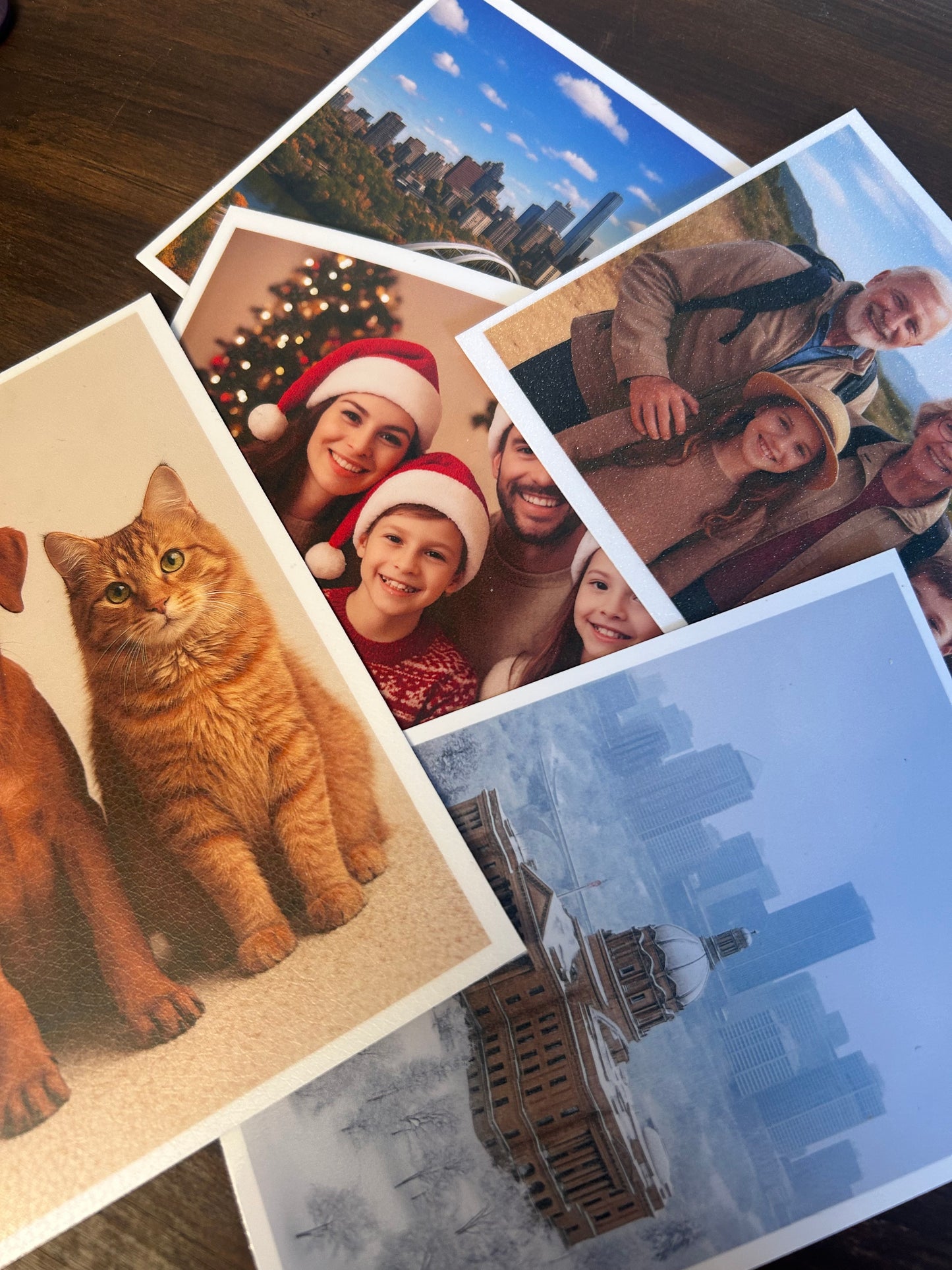 Custom Photo Prints 5in Leather Texture/Glitter/High-Gloss Surface Premium Photograph Printing Souvenir Gift