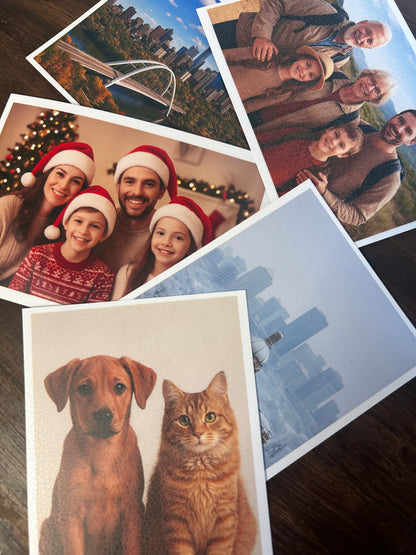 Custom Photo Prints 5in Leather Texture/Glitter/High-Gloss Surface Premium Photograph Printing Souvenir Gift