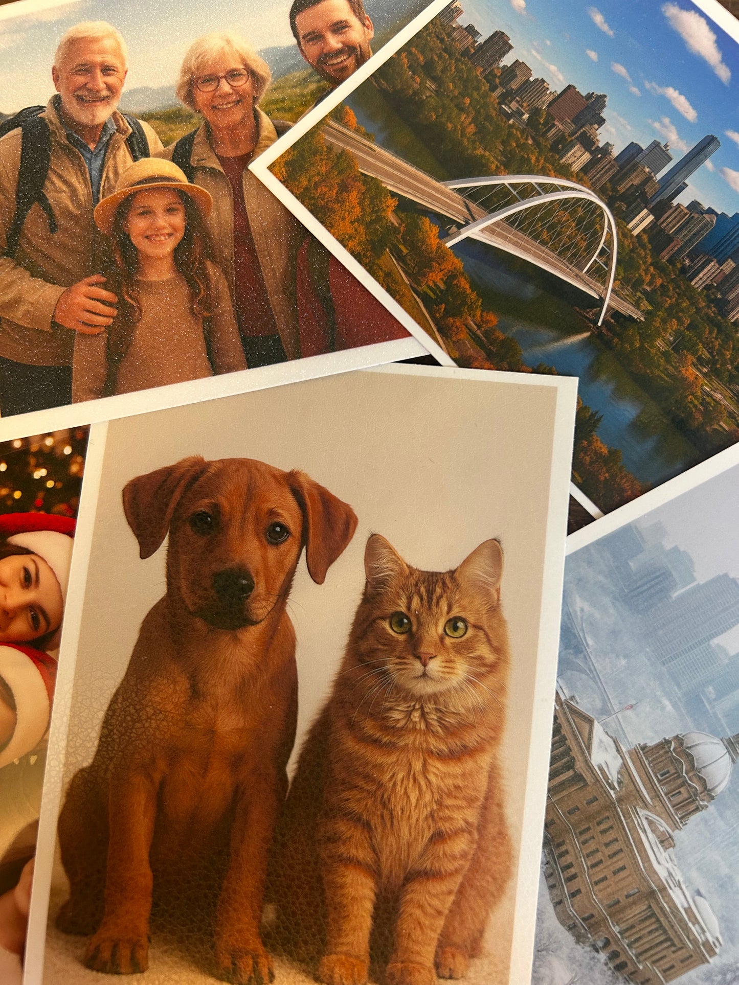 Custom Photo Prints 5in Leather Texture/Glitter/High-Gloss Surface Premium Photograph Printing Souvenir Gift