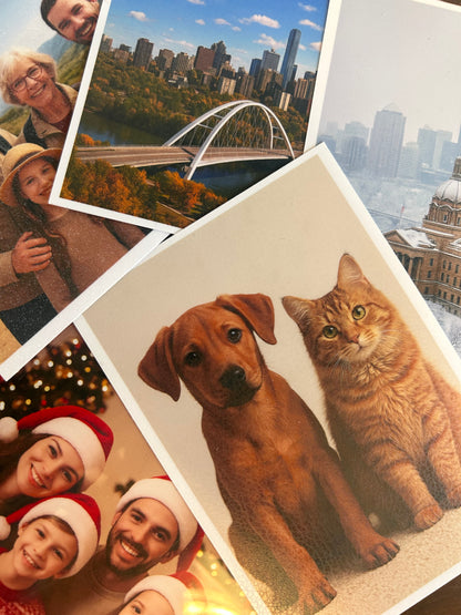 Custom Photo Prints 5in Leather Texture/Glitter/High-Gloss Surface Premium Photograph Printing Souvenir Gift