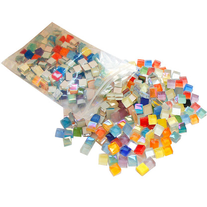 300g 0.39in Colorful Square Mosaic Tiles Glitter Assorted 1cm Artwork Home Decor