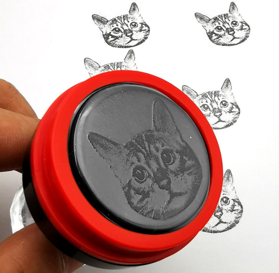 Custom Pet Portrait Stamp self ink Figure Seal Personalized Cat dog memory photo