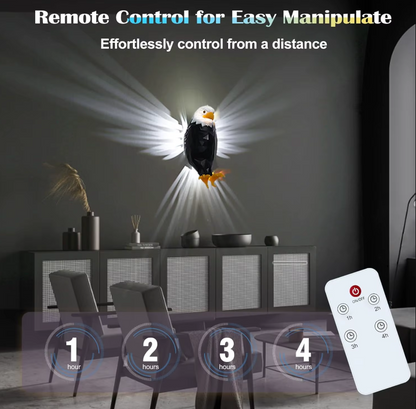 Bald Eagle Night Light Projection Lamp Remote Control Rechargeable Room Decor