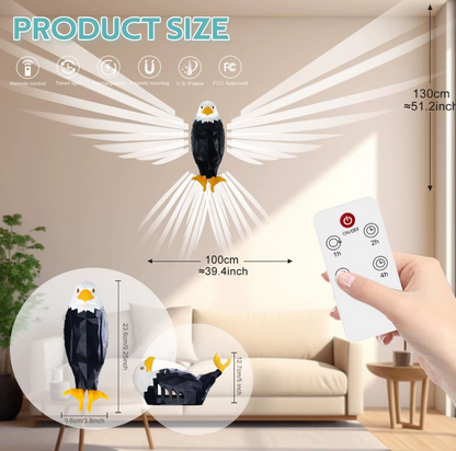 Bald Eagle Night Light Projection Lamp Remote Control Rechargeable Room Decor