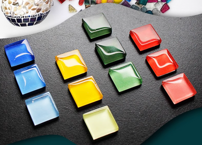 300g 0.39in Colorful Square Mosaic Tiles Glitter Assorted 1cm Artwork Home Decor