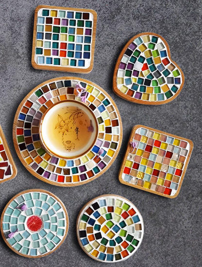 300g 0.39in Colorful Square Mosaic Tiles Glitter Assorted 1cm Artwork Home Decor