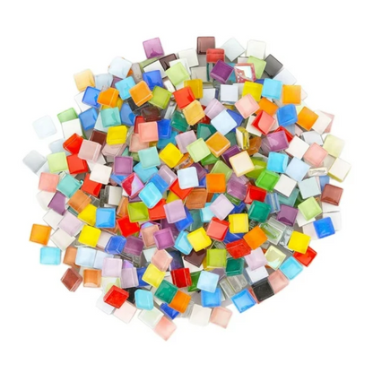 300g 0.39in Colorful Square Mosaic Tiles Glitter Assorted 1cm Artwork Home Decor